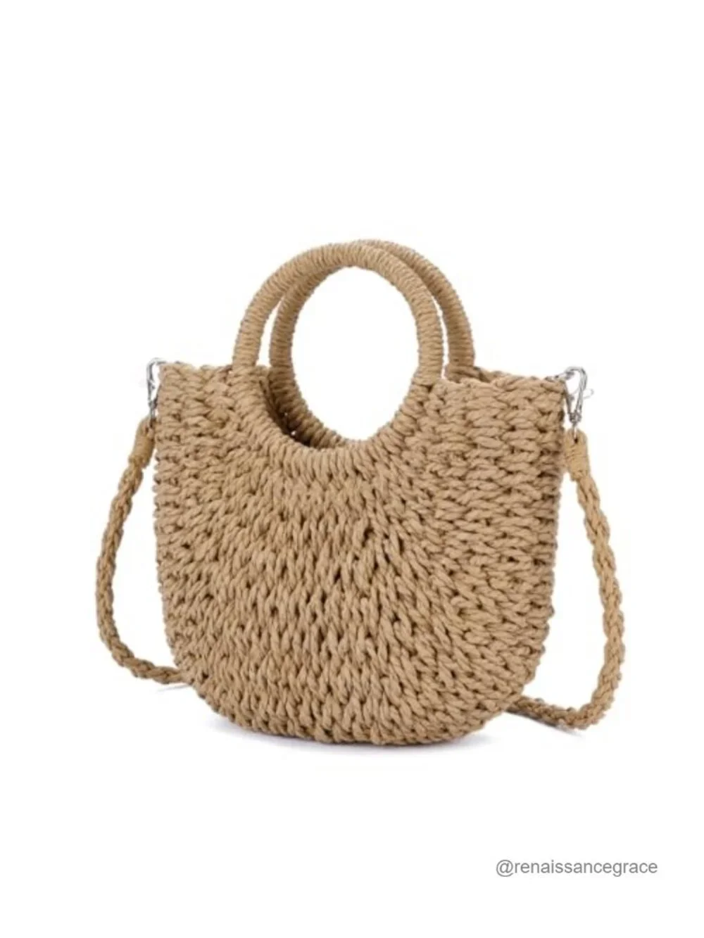 Handmade Straw Crochet Hobo Bag for Women Boho Summer Beach Tote